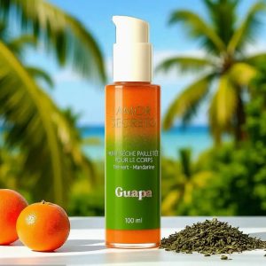 Huile sèche pailletée pour le corps – Thé vert/mandarine